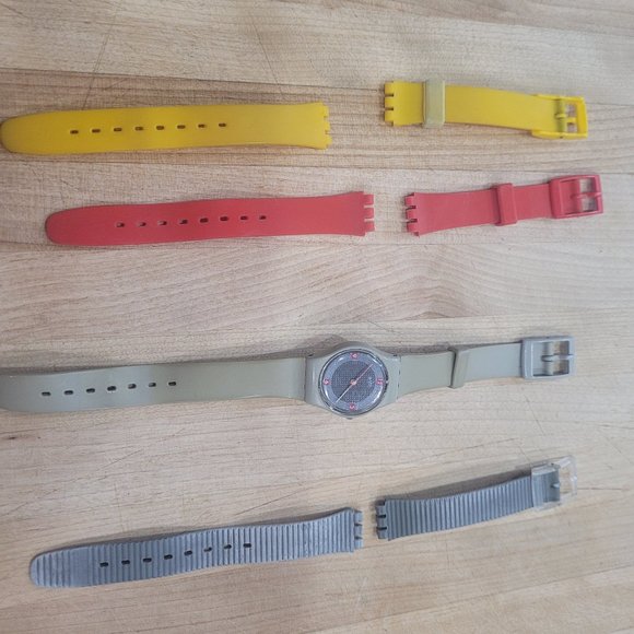 Swatch Accessories Vintage Swatch Watch And 3 Extra Bands Poshmark
